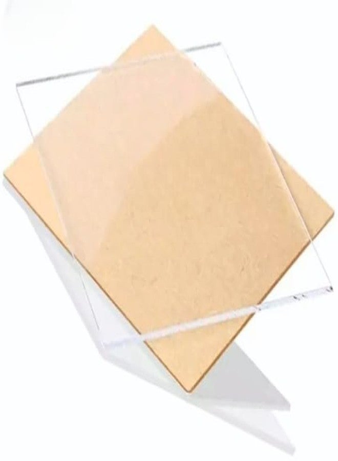 NEILL® High Gloss Acrylic Sheet 2mm transparent (Pack of 4pcs) Use for Glass Painting, DIY Projects, Educational Projects Size:- (2mm, 4x4 inches,) clear - Image 1